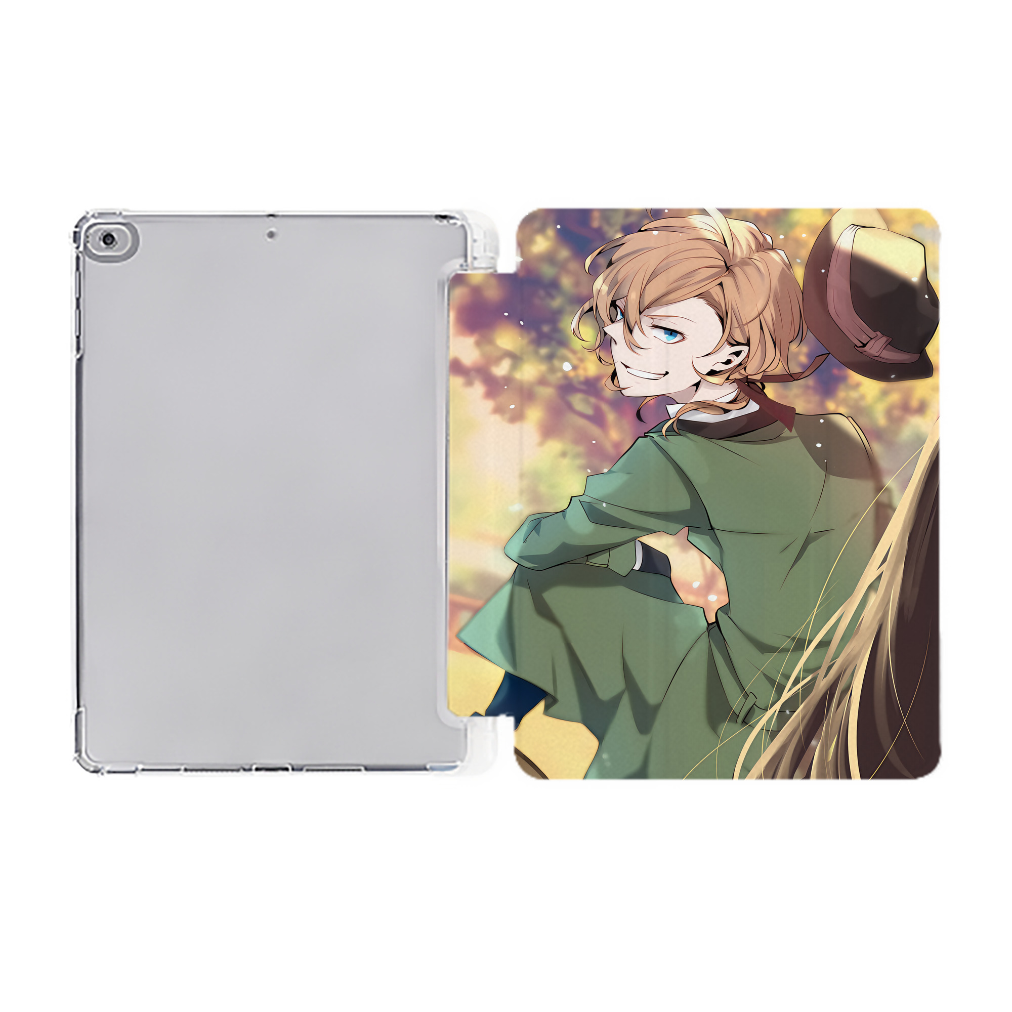 （画像用） 文豪ストレイドッグス Bungo Stray Dogs IPad ケース ペン収納付き 三つ折りスタンド PUレザー×シリコン 対応機種9.5/10.5/10.9インチ